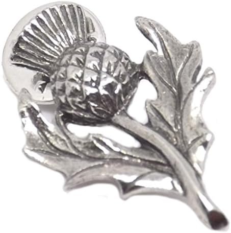 Scottish Scottish Scotland Pewter Rugby Game Thistle Tie Pin Badge Brooch