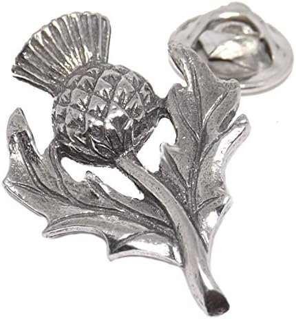 Scottish Scottish Scotland Pewter Rugby Game Thistle Tie Pin Badge Brooch