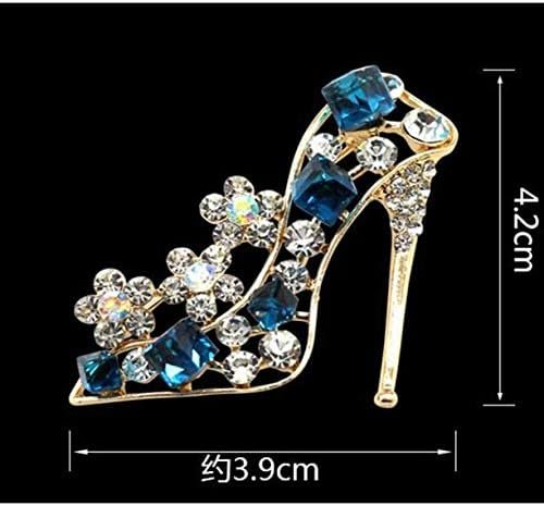 Shuiniba High Heels Shoes Shape Brooch Pin for Women Brides Created Brooch Size 4.2×3.9cm