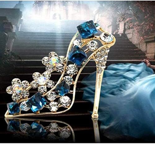 Shuiniba High Heels Shoes Shape Brooch Pin for Women Brides Created Brooch Size 4.2×3.9cm