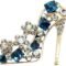 Shuiniba High Heels Shoes Shape Brooch Pin for Women Brides Created Brooch Size 4.2×3.9cm