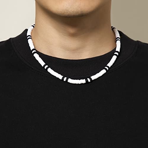 Sora Tuki Puka Shell Necklace Men Surfer Necklace Brown Coconut Shell Necklace Beads Necklace for Men Seashell Conch Beach Necklace for Women Heishi Necklace Summer Jewelry