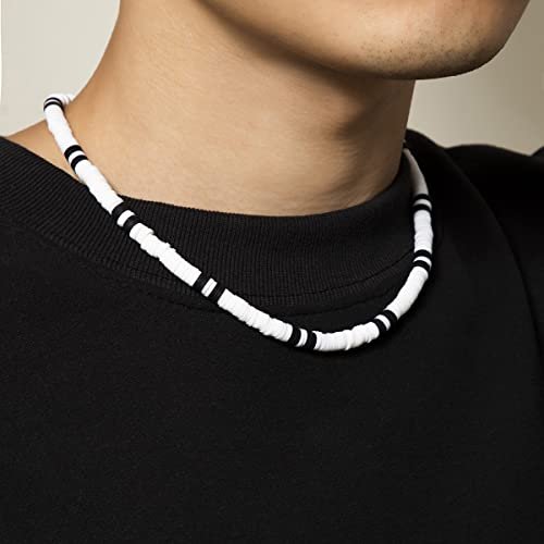 Sora Tuki Puka Shell Necklace Men Surfer Necklace Brown Coconut Shell Necklace Beads Necklace for Men Seashell Conch Beach Necklace for Women Heishi Necklace Summer Jewelry