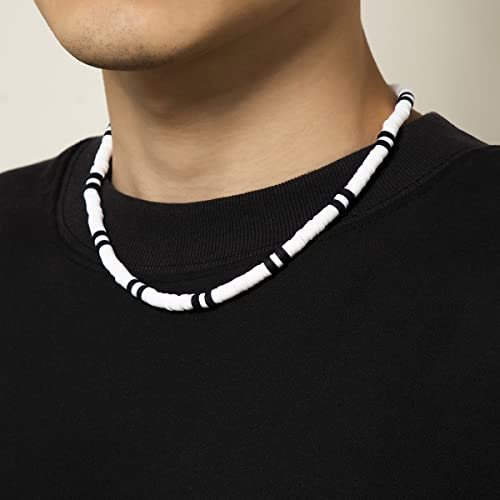 Sora Tuki Puka Shell Necklace Men Surfer Necklace Brown Coconut Shell Necklace Beads Necklace for Men Seashell Conch Beach Necklace for Women Heishi Necklace Summer Jewelry