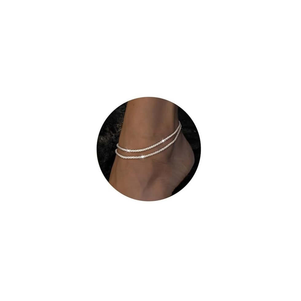 Sterling Silver Ankle Bracelets for Women Sterling Silver Bracelets for Women Anklets for Women Waterproof Adjustable Anklet Bracelets for Women Dainty Silver Bracelet Dainty...