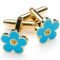 THE MASONIC COLLECTION - Forget Me Not Gold Plated Orange Stone Cufflinks with Velvet Pouch, Metal brass