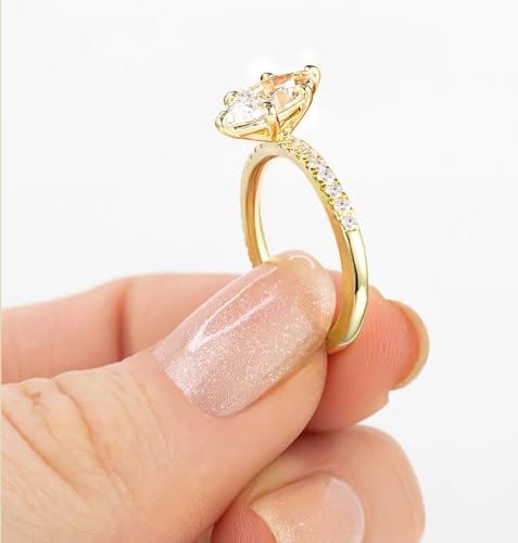 TIGRADE 2CT Engagement Ring for Women Marquise Cut Cubic Zirconia Wedding Band CZ Promise Anniversary Ring Size 3-12