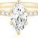 TIGRADE 2CT Engagement Ring for Women Marquise Cut Cubic Zirconia Wedding Band CZ Promise Anniversary Ring Size 3-12
