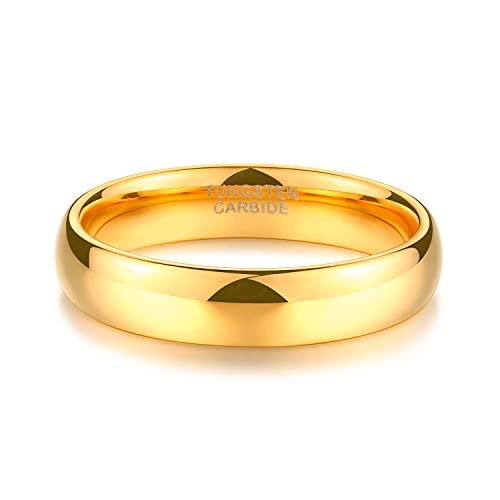 TRUMIUM 2mm 4mm 6mm 8mm Tungsten Wedding Band Ring for Men Women Gold/Rose Gold/Silver Domed High Polish Comfort Fit 4-15