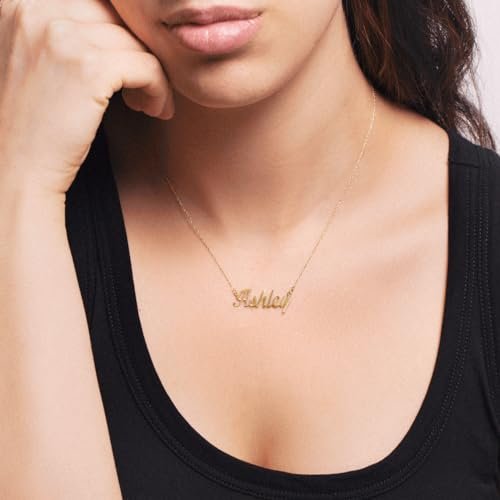 TSD Custom Name Necklace Personalized in Solid or Gold Plated or Sterling Silver, Customized Jewelry Necklace Gift for Women, Personalized with any Name or Word - Jewlr