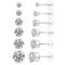 UHIBROS 6 Pairs Stainless Steel Stud Earrings Set Hypoallergenic Cubic Zirconia 14K White Gold 316L CZ Earrings
