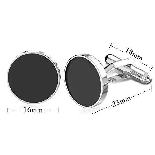 UHIBROS Cufflinks For Men, 316L Stainless Steel Tuxedo Shirt Cuff Links Shirt Accessories Unique Business Groom Wedding Black Silver Gold Jewelry for Son, Father, Husband,...