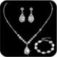 Unicra Bride Crystal Necklace Earrings Set Bridal Wedding Jewelry Sets Rhinestone Choker Necklace Prom Costume Jewelry Set for Women and Brides