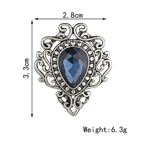 Vintage Silver Color Men's Brooches for Women Lovely Water Drop Badge Flame Crystal Brooch Lapel Pins Fashion Jewelry