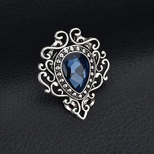 Vintage Silver Color Men's Brooches for Women Lovely Water Drop Badge Flame Crystal Brooch Lapel Pins Fashion Jewelry