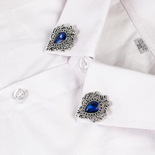 Vintage Silver Color Men's Brooches for Women Lovely Water Drop Badge Flame Crystal Brooch Lapel Pins Fashion Jewelry