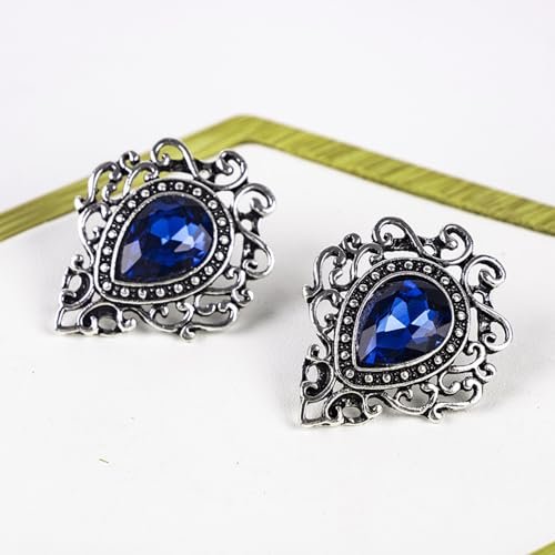 Vintage Silver Color Men's Brooches for Women Lovely Water Drop Badge Flame Crystal Brooch Lapel Pins Fashion Jewelry