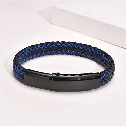 VNOX Men's Inspirational Mantra Engarved Handmade Braided Leather Adjustable Cuff Bangle Bracelet Encouragement Motivational Gift for Men