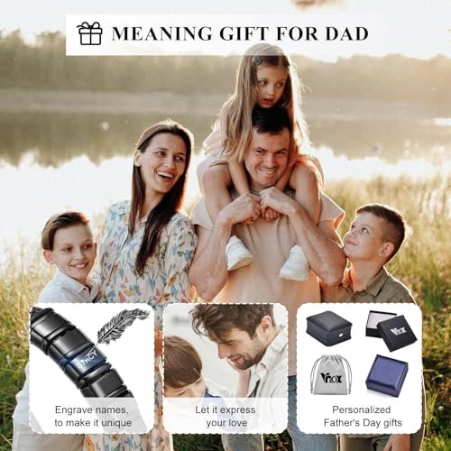 VNOX Personalized Name Bracelet for Men Handmade Braided Leather Bracelets with Custom Beads Name Dad Bracelet for Men Husband Father,Personalized Father's Day Gifts from...