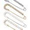 Women Brooch Pins Sweater Shawl Clips Faux Crystal Pearl Brooches Safety Pins Dress Shirt Clips for Women Gold Silver (4 Pieces)