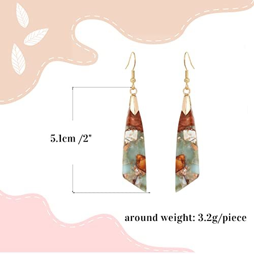 Women Natural Stone Earrings Unique Healing Gemstone Energy Hypoallergenic Lightweight Dangle Drop Earrings Multiple Styles Earrings Jewelry for Birthday Party Gift