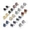 Wynameleri Cufflink 12 Pairs, Classic Fashion Men's Cuff Links Silver-tone Gold-tone Black for Business Wedding Party Gift Box