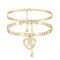 YANODA Initial Ankle Bracelets for Women 14K Gold Plated Layered Figaro Chain Letter Initial Anklets Handmade Layered Heart Ankle Bracelets Personalized Jewelry for Women