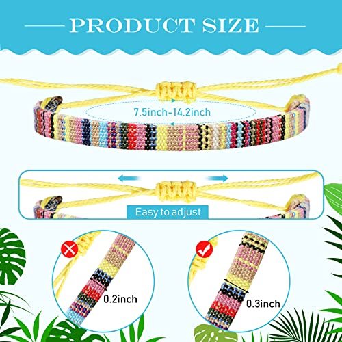 Yinkin 36 Pcs Surfer Bracelets for Men Unisex Valentine's Day Gift for Women Men Surf Anklet Sets Beach Handmade Beaded Anklet Colorful Rope Bracelet Bohemia Anklet Chain Boho...
