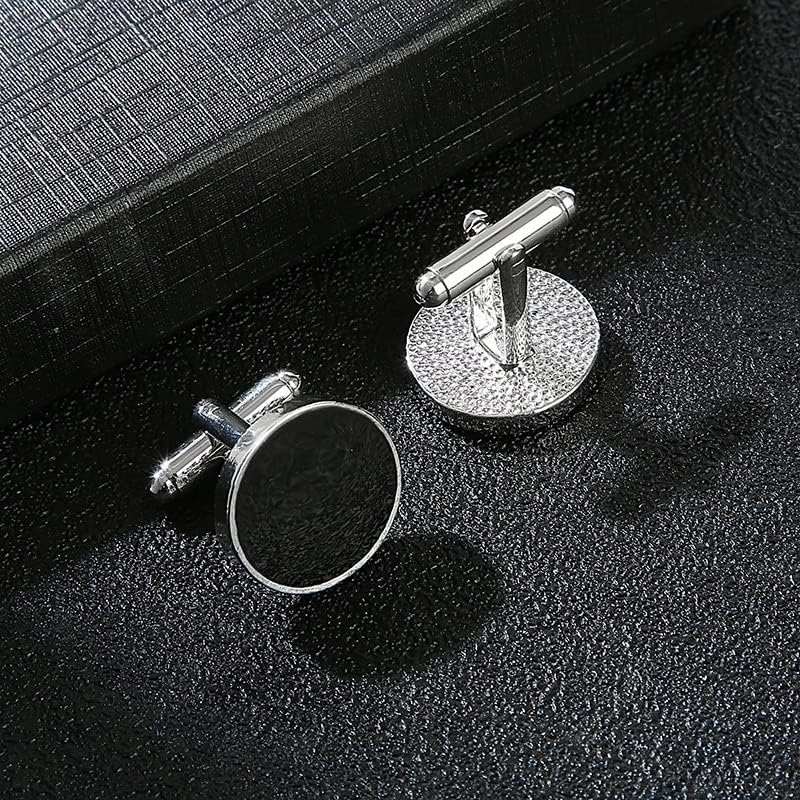 YKKJ Manschettenknöpfe, Herren Hochzeit Manschettenknöpfe 1 Paar Edelstahl Manschettenknopf Schwarz Cufflinks für Herren Shirt Business Hochzeit oder als Geburtstagsgeschenk