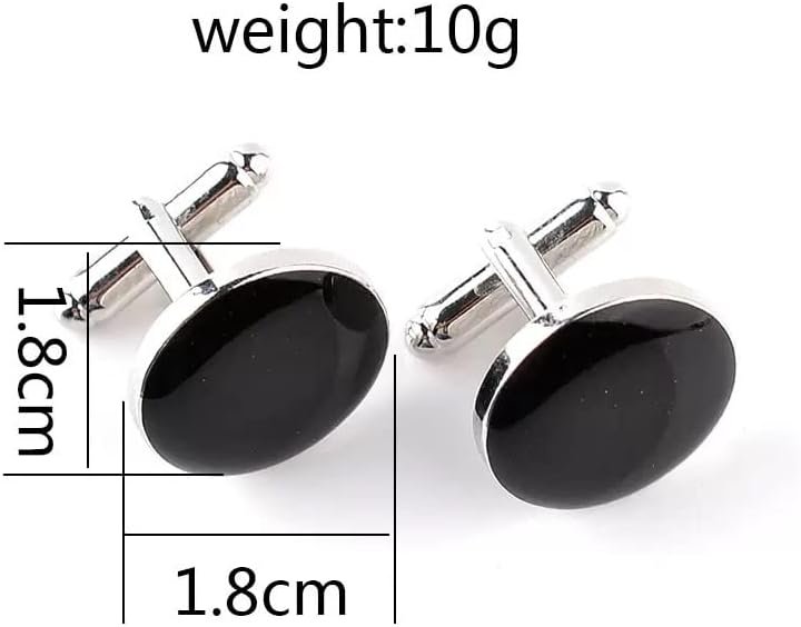 YKKJ Manschettenknöpfe, Herren Hochzeit Manschettenknöpfe 1 Paar Edelstahl Manschettenknopf Schwarz Cufflinks für Herren Shirt Business Hochzeit oder als Geburtstagsgeschenk