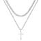 Yooblue Cross Necklace for Men, Gold Black Silver Mens Cross Necklaces Stainless Steel Cross Pendant Necklace Simple Jewelry Gifts Cross Chain Necklace for Men