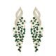 Zircon Gemstone Drop Dangle Earrings, Rhinestone Cluster Earrings Luxury Bridal Flower Fashion Jewelry, 18K Gold Plated 925 Sterling Silver Posts Sparkly Evening Dressy Earrings