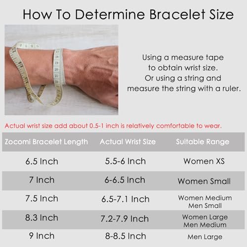 Zocomi 6 Pcs Chain Bracelet for Men Women - Stainless Steel Cuban Curb Link Rope Paperclip Figaro Herringbone Chain Bracelets Set Jewelry Gifts for Man Woman Boys...